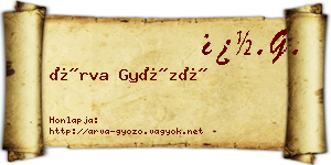 Árva Győző névjegykártya