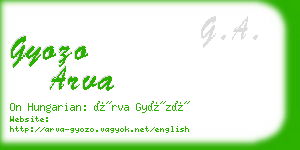 gyozo arva business card